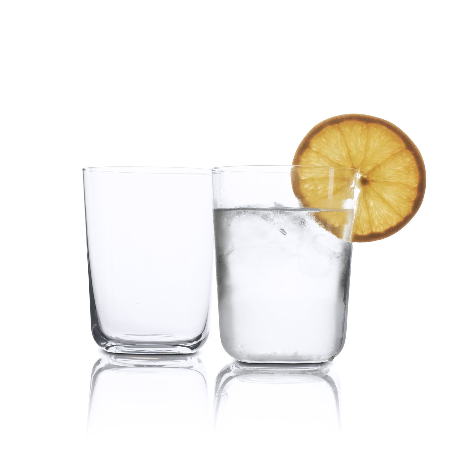 VERNON Crystal Drinking Glasses. Set of 4 Water Tumblers. (445ml / 15oz)