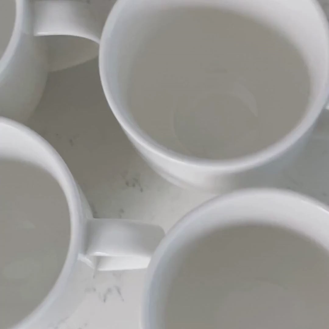 White Bone China Dinner Set 'COUPE' (12 Pieces)