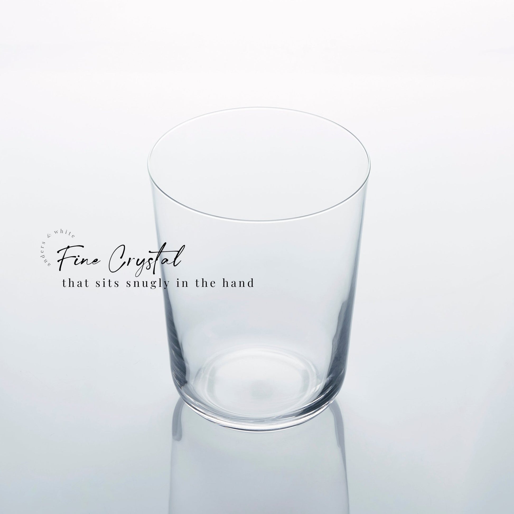 VERNON Drinking Glass Tumbler. Set of 4 Crystal Water Glasses. (445ml / 15oz) - Anders & White