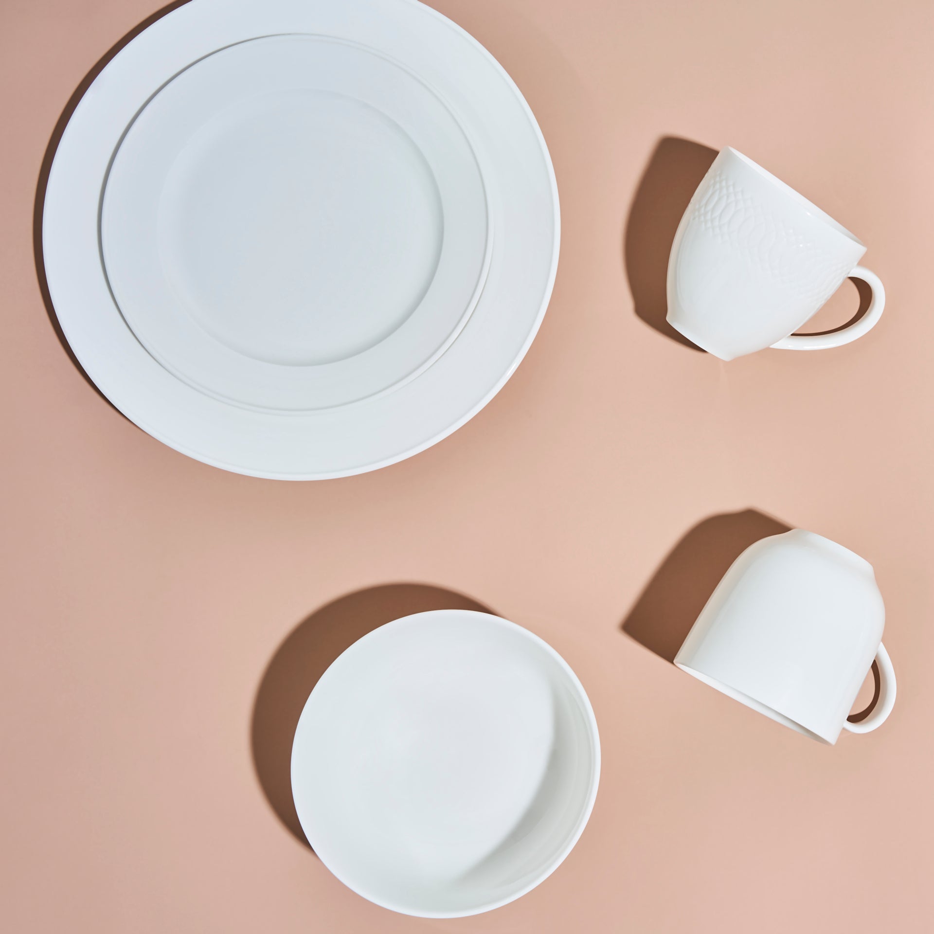 White Bone China Mug Set CLASSICA. Set of 4 Mugs. (380ml / 12.8oz). - Anders & White