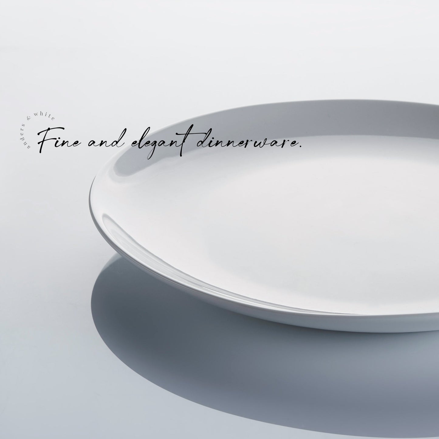White Bone China Dinner Set 'Coupe' (12 Pieces) - Anders & White