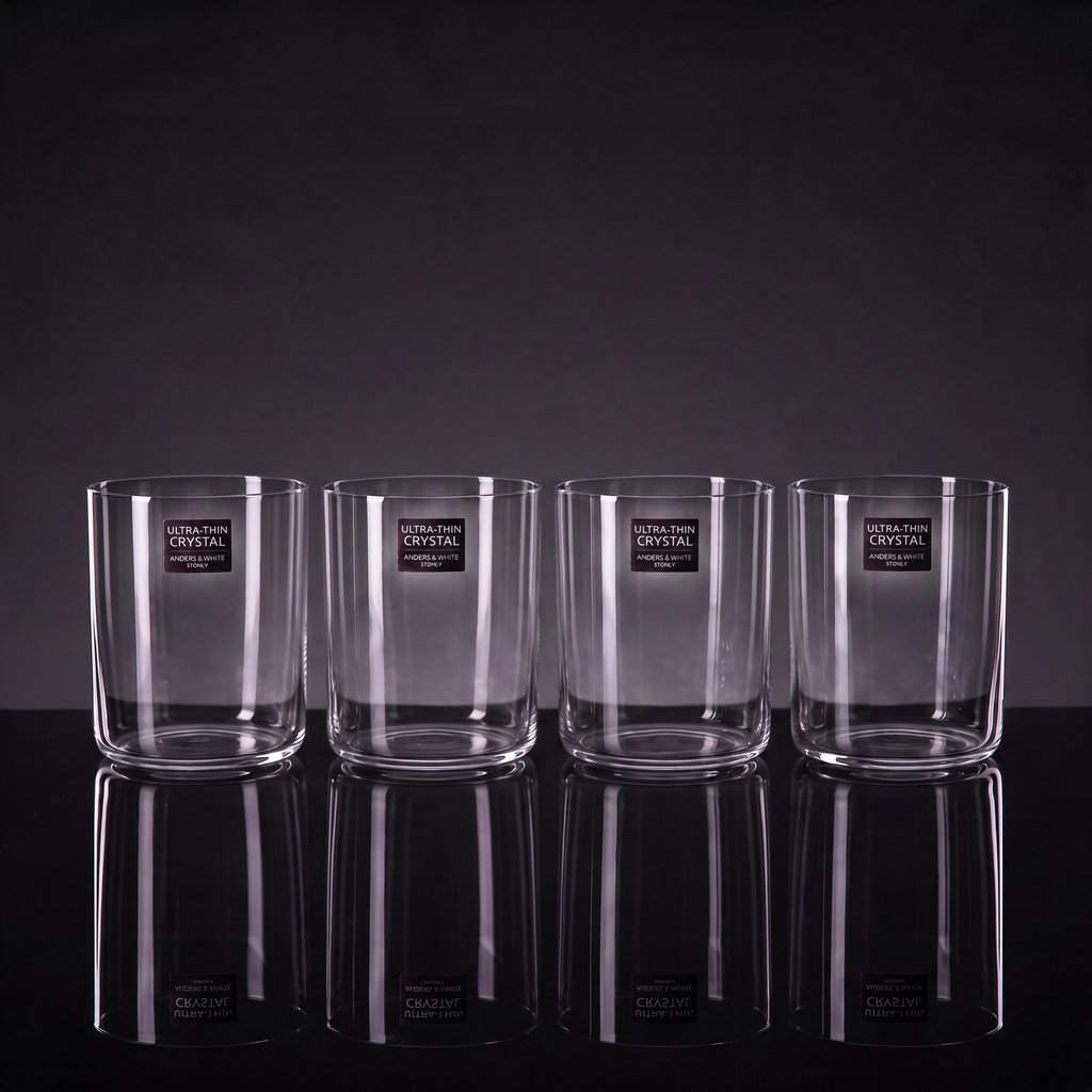 Ultra-Thin Crystal Tumblers (400ml). Set of 4.