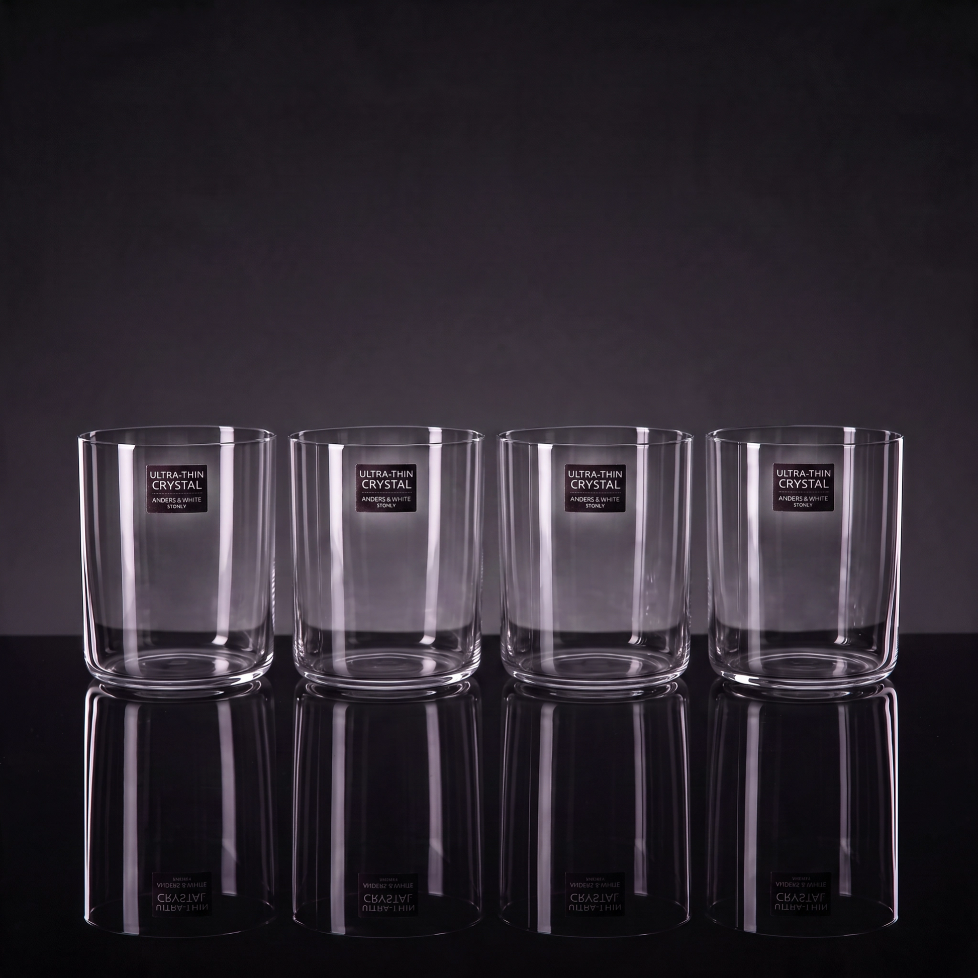 Ultra-Thin Crystal Tumblers (400ml). Set of 4.