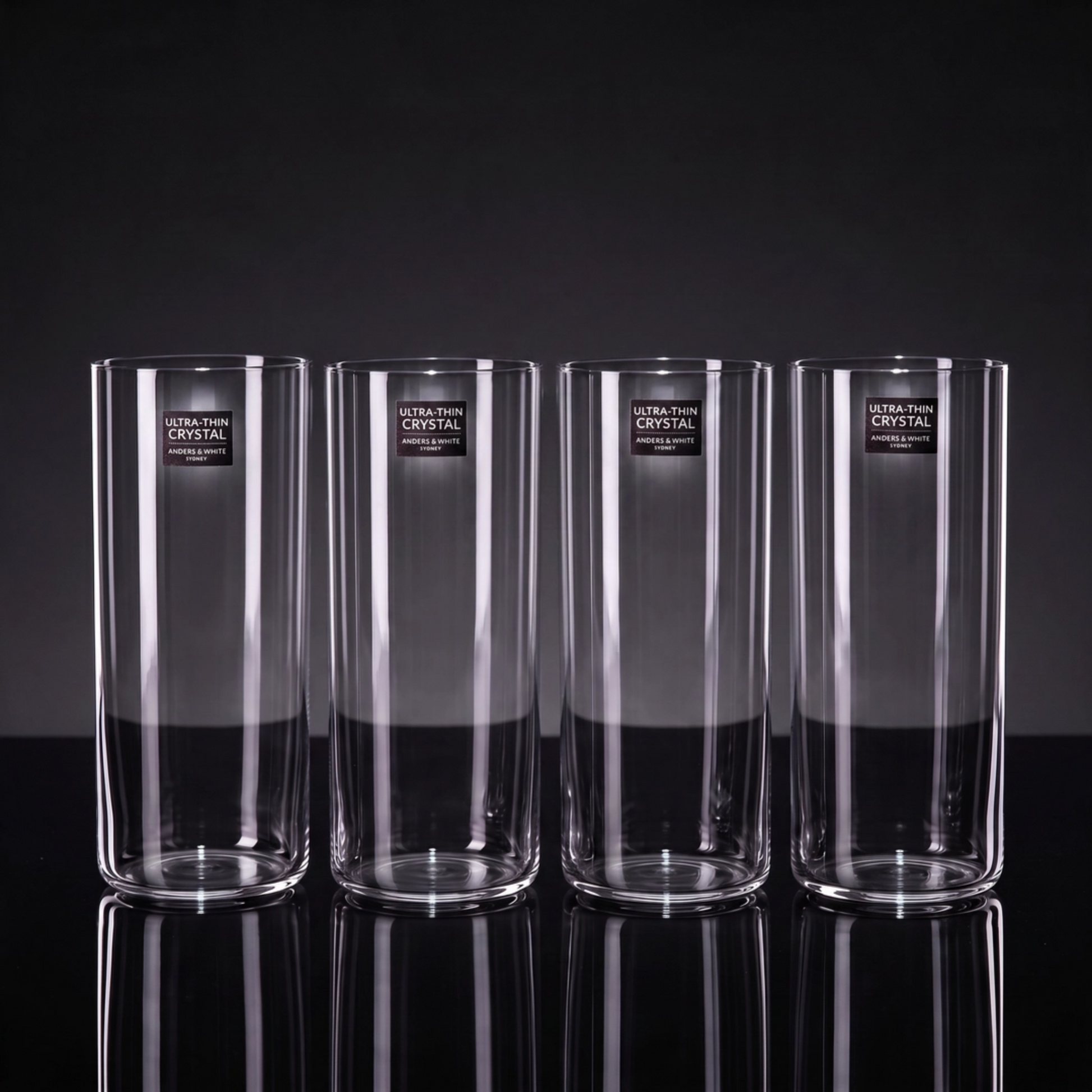Ultra-Thin Crystal Tumblers (380ml). Set of 4.