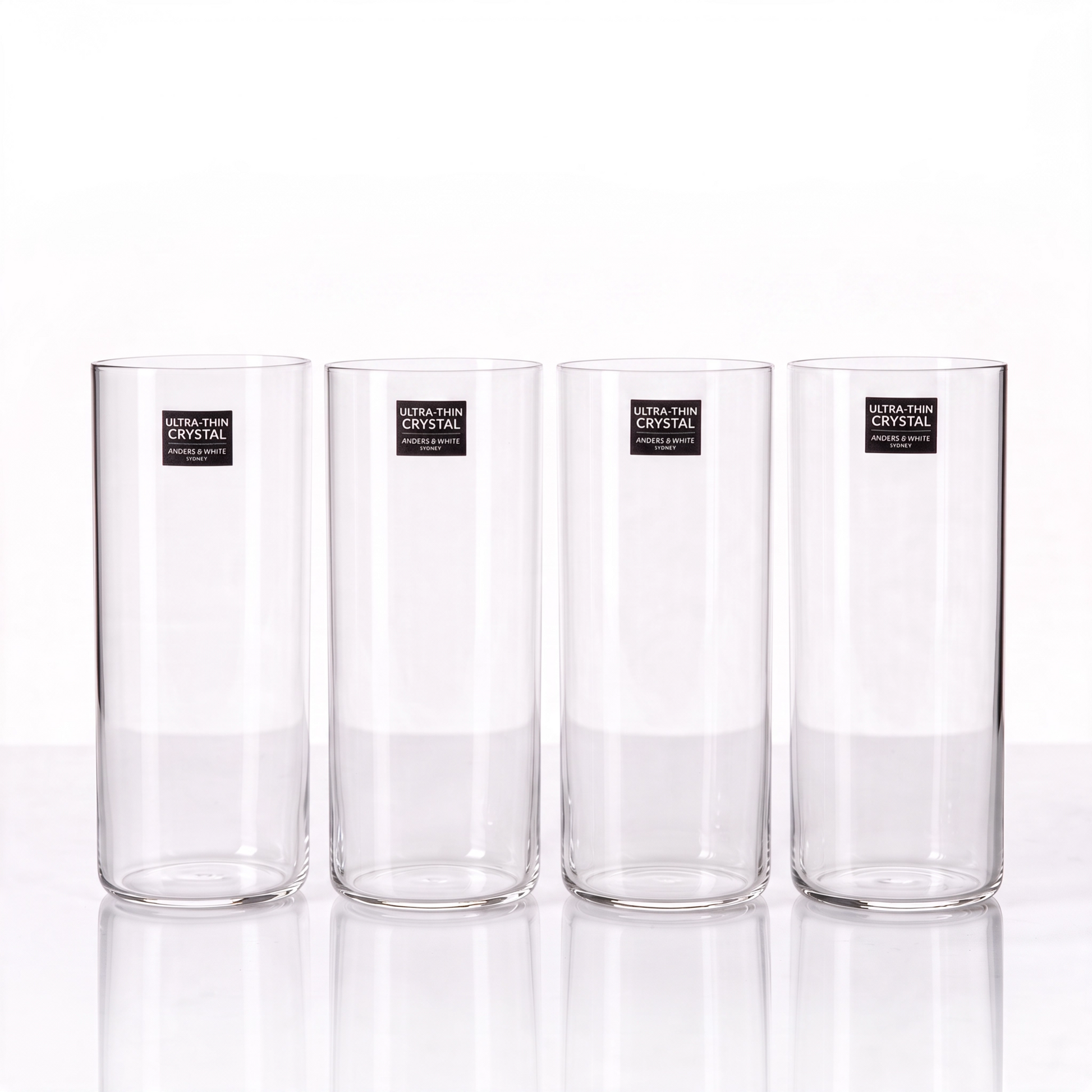 Ultra-Thin Crystal Tumblers (380ml). Set of 4.
