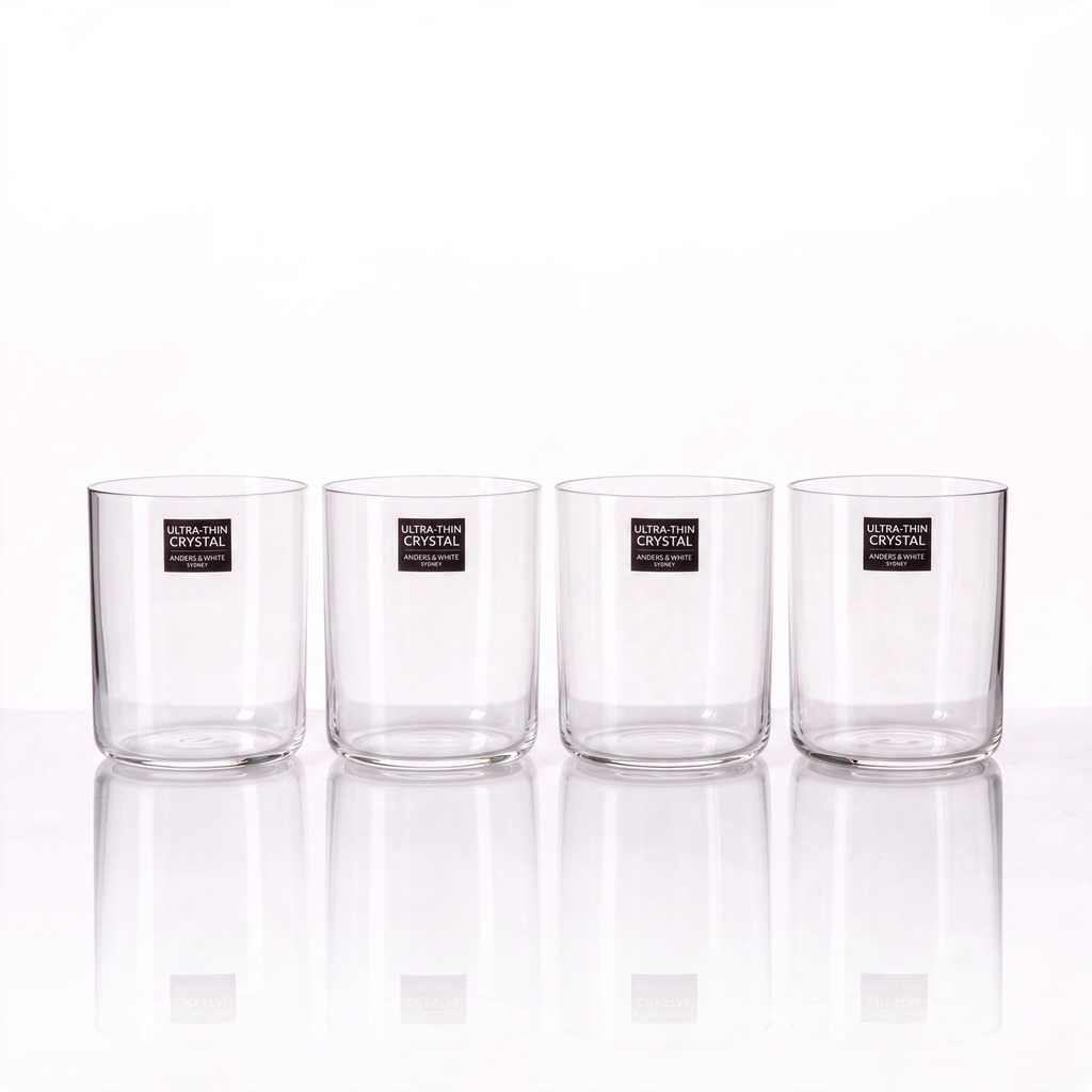 Ultra-Thin Crystal Tumblers (400ml). Set of 4.