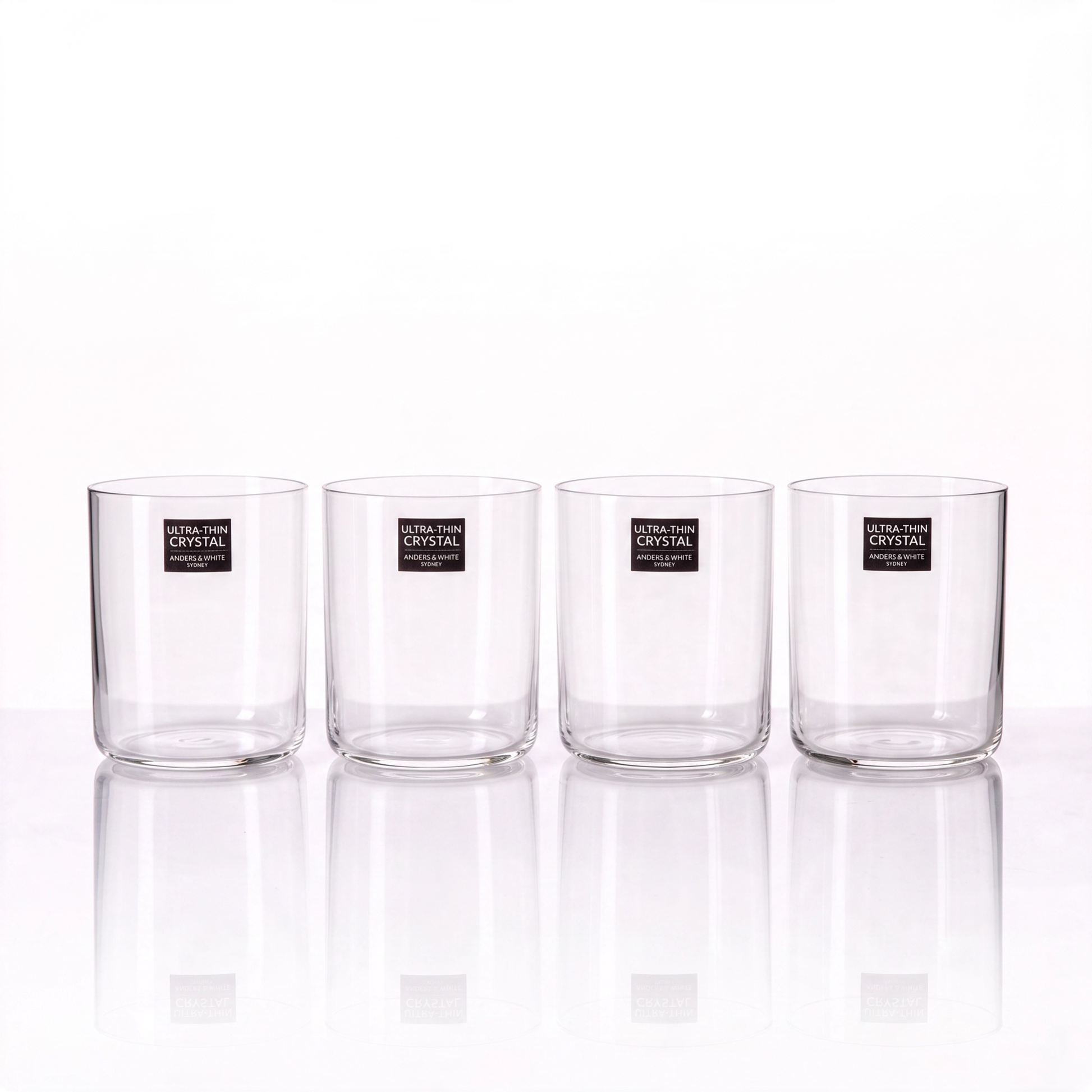 Ultra-Thin Crystal Tumblers (400ml). Set of 4.