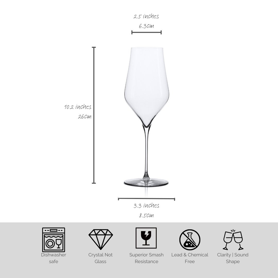 DUKE Wine Glasses. Set of 4 Glasses. (520ml / 17.6oz) - Anders & White