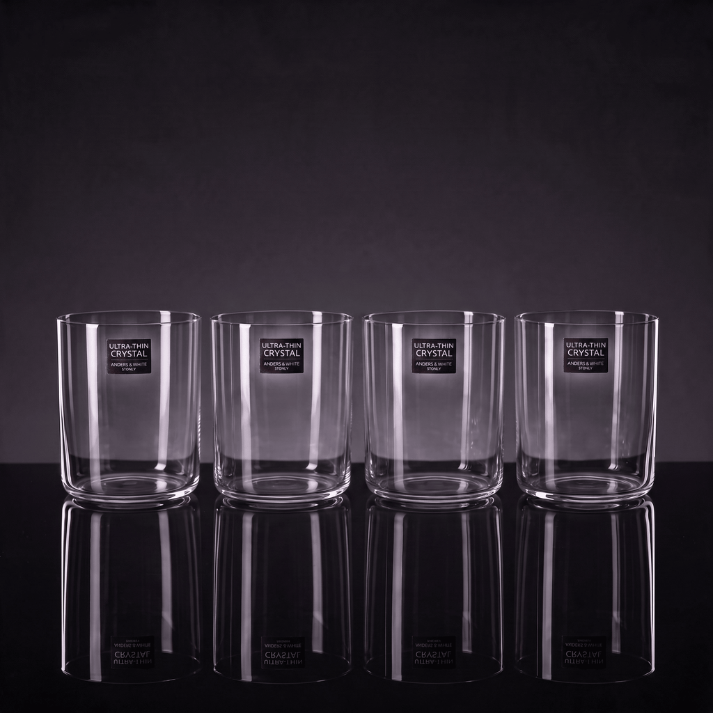 Ultra-Thin Crystal Tumblers (400ml). Set of 4. - Anders & White