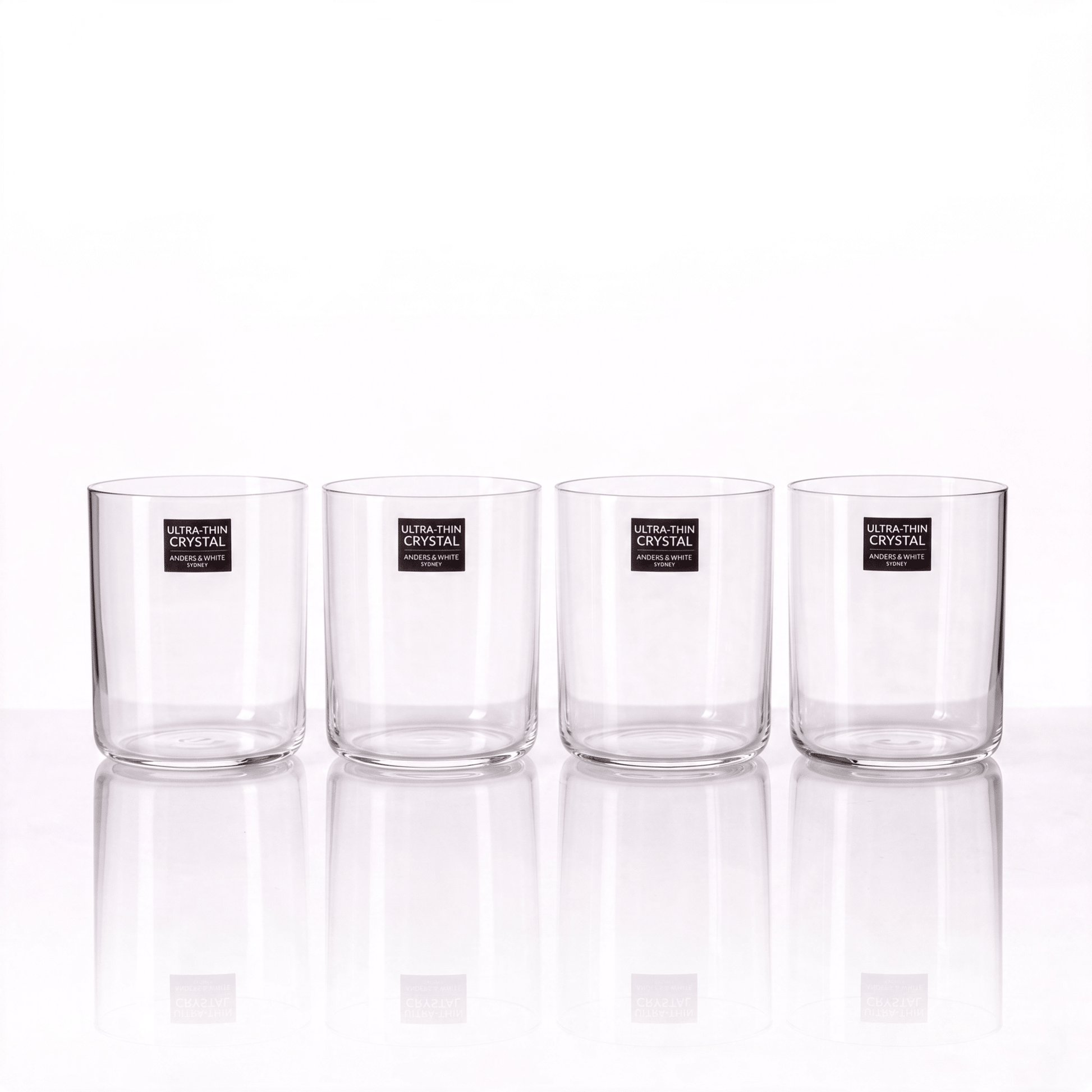 Ultra-Thin Crystal Tumblers (400ml). Set of 4. - Anders & White