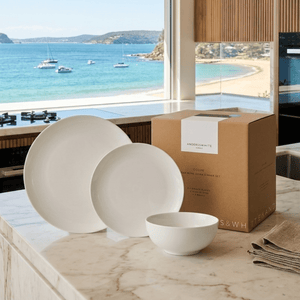 White New Bone China Dinner Set 'COUPE' (12 Pieces) - Anders & White