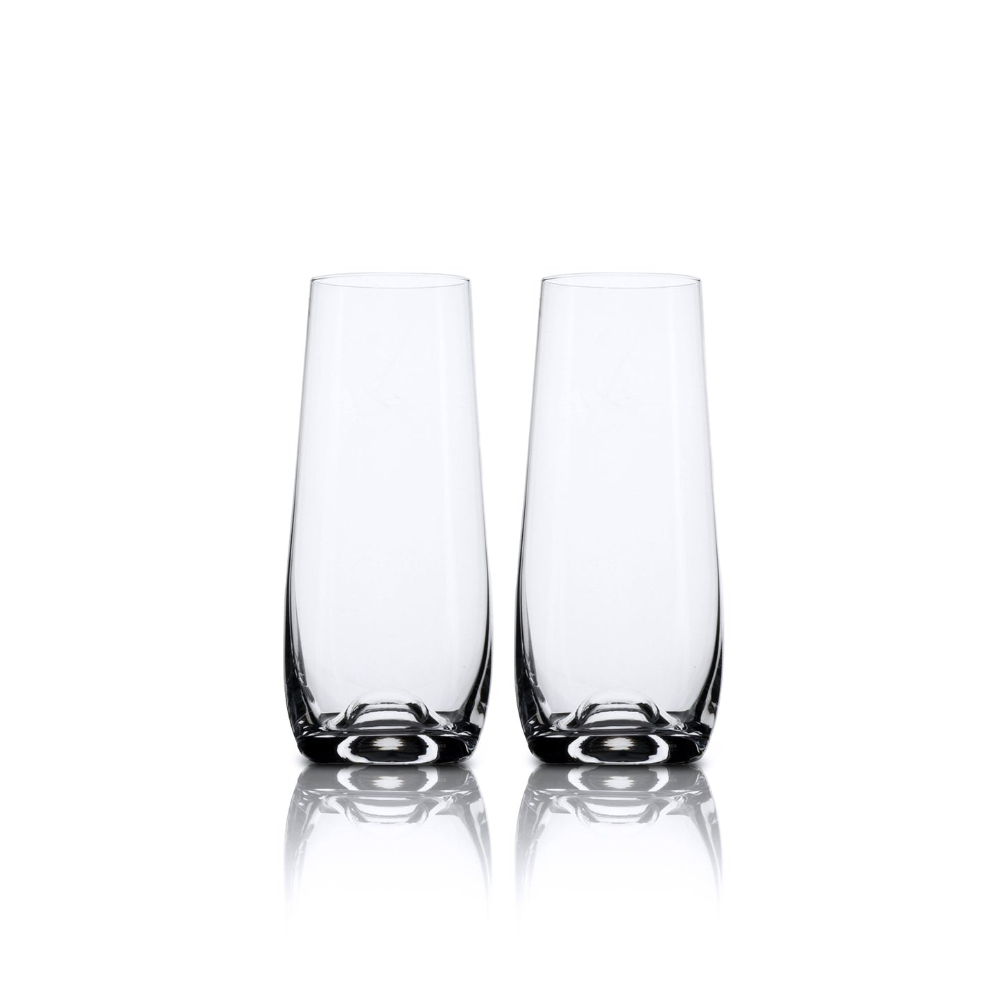 Stemless Crystal Champagne Flute Glasses. European Designed. Lead Free. 'Hosking' (230ml) 4x Glasses - Anders & White