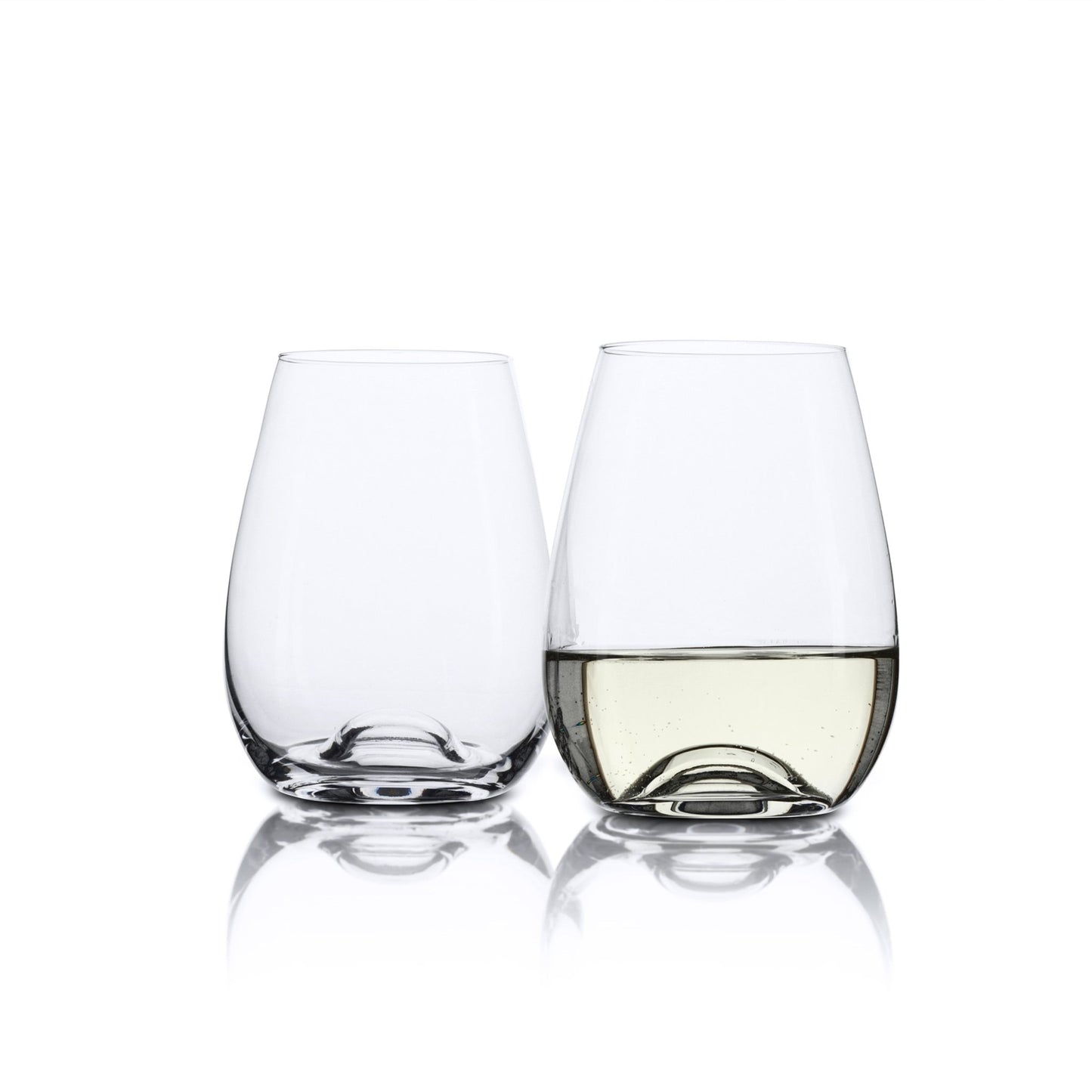 Stemless Crystal Wine Glasses. European. Lead Free. 'Hosking' (460ml) 4x Glasses - Anders & White