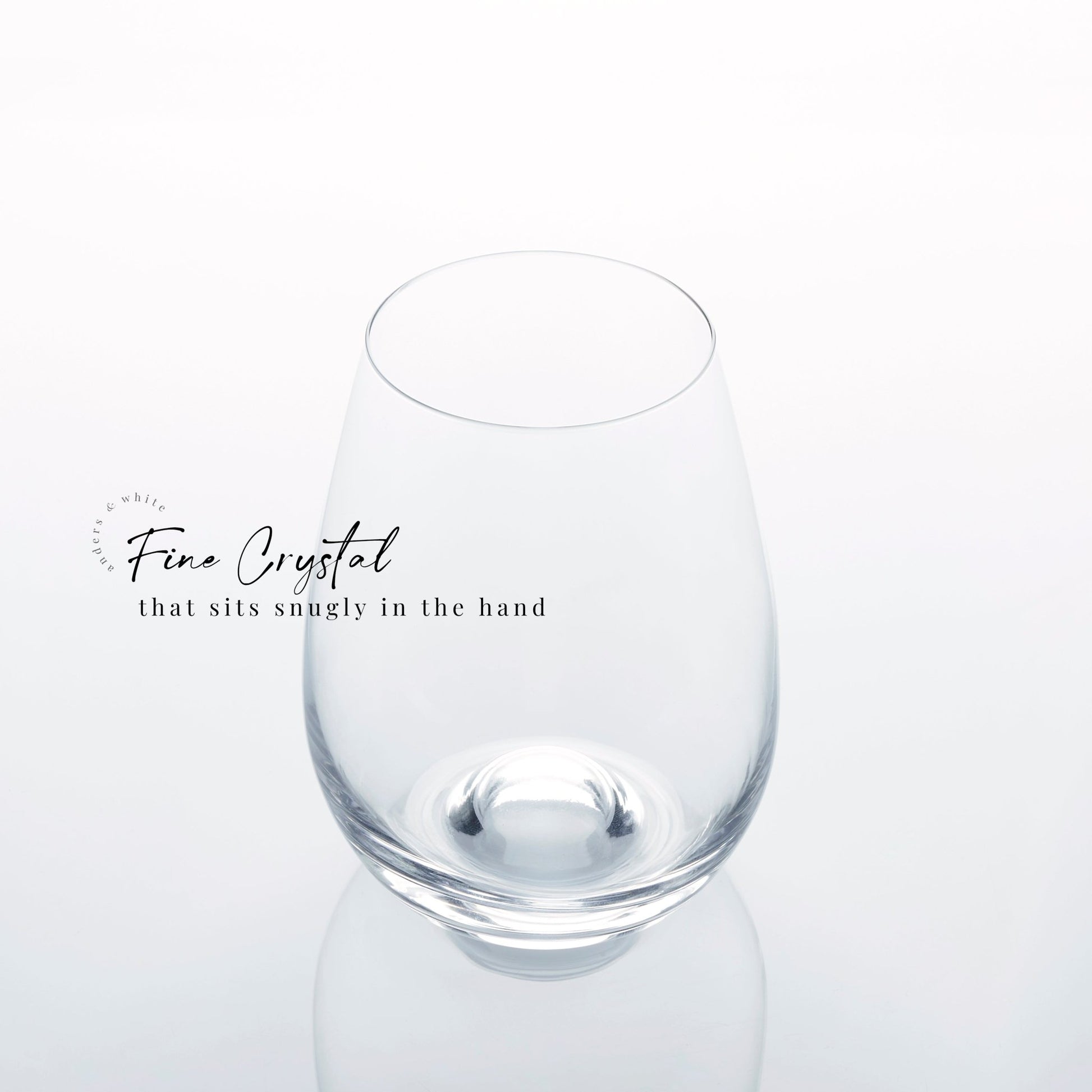 Stemless Wine Glasses. 'Hosking' (460ml) 4x Glasses - Anders & White