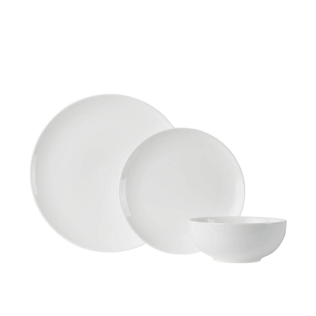 White Bone China Dinner Set 'Coupe' (12 Pieces) - Anders & White