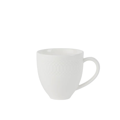 White Bone China Mug Set 'Darling' (4x 320ml Mugs). - Anders & White